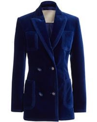Elie Saab - Velvet Double-breasted Blazer - Lyst