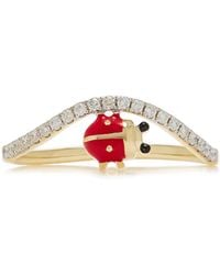 Yvonne Léon - Mini Ladybug 9K Diamond Wave Ring - Lyst