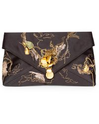 Dries Van Noten - Embellished Satin Envelope Clutch - Lyst