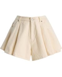 Sea - Stasia Pleated Denim Shorts - Lyst