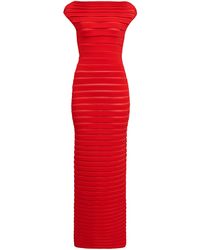 Alaïa - Stripe-knit Maxi Dress - Lyst