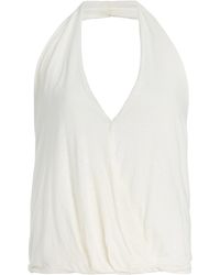 Deiji Studios - Linen-Blend Jersey Wrap Halter Top - Lyst