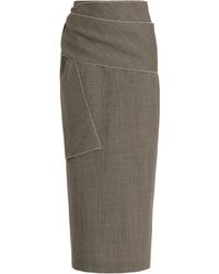 The Row - Laz Wrapped Wool-blend Maxi Pencil Skirt - Lyst