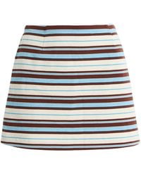 Posse - Nadine Striped Cotton Mini Skirt - Lyst