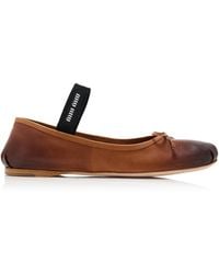 Miu Miu - Leather Ballerinas - Lyst