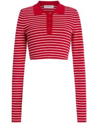 Frankie Shop - Exclusive Riviera Gisele Cropped Striped Knit Polo Shirt - Lyst