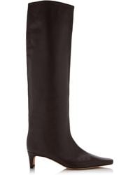 STAUD - Wally Leather Knee Boots - Lyst