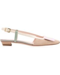 Roger Vivier - Belle Vivier Suede Slingback Flats - Lyst