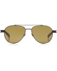 Saint Laurent - Aviator-Frame Metal Sunglasses - Lyst