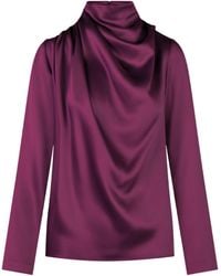 Heirlome - Exclusive Sybil Draped Silk Satin Top - Lyst