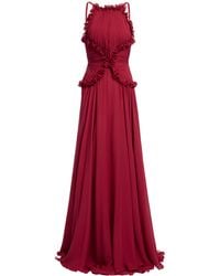 Elie Saab - Ruffled Silk Georgette Maxi Dress - Lyst