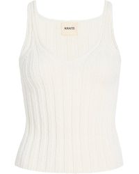 KHAITE - Val Ribbed Cotton-Blend Tank Top - Lyst