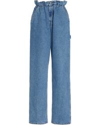 Miu Miu - Iconic Rigid High-rise Straight-leg Blue Jeans - Lyst