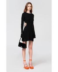 Mach & Mach - Cutout Bow Adorned Rib Knit Mini Dress - Lyst