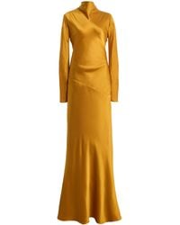 tove erin gathered silk crepe maxi dress TOVE - Erin gathered silk-crepe maxi dress