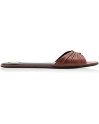Saint Laurent - Babylone Leather Slide Sandals - Lyst