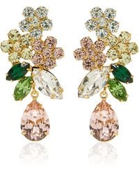 Jennifer Behr - Bouquet 18K-Plated Crystal Mother Of Pearl Earrings - Lyst