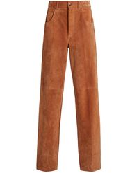 Chloé - Suede Straight-Leg Pants - Lyst