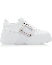 Roger Vivier - Viv Skate Buckle-detailed Leather Sneakers - Lyst