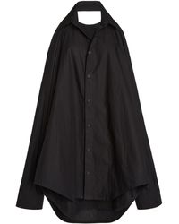 Balenciaga - Suspended Cotton Mini Shirt Dress - Lyst