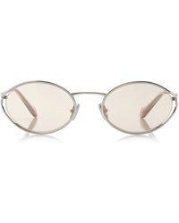 Miu Miu - Round-frame Metal Sunglasses - Lyst