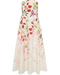 Gabriela Hearst - Alessia Strapless Floral Linen Maxi Dress - Lyst