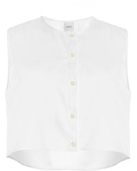 Leset - Yoko Cropped Cotton Vest - Lyst