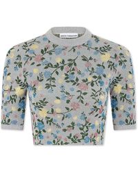 Rabanne - Floral Jacquard Cropped Top - Lyst