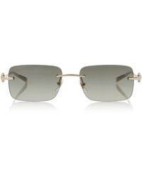 Gucci - Horsebit Square-Frame Metal Sunglasses - Lyst