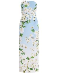 Oscar de la Renta - Ombré Embroidered Silk Gown - Lyst