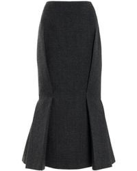 Prada - Charcoal Wool Skirt - Lyst