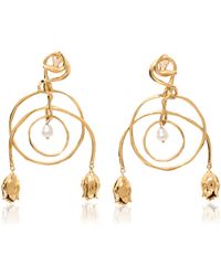 Chloé - Floral-embellished Brass Drop Earrings - Lyst