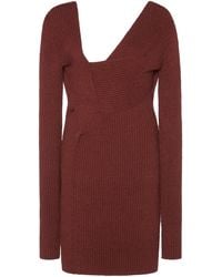 Bottega Veneta - Ribbed-Knit Mini Dress - Lyst