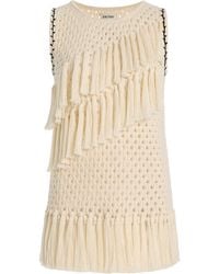 Escvdo - Exclusive Espina Fringed Crocheted Cotton Top - Lyst
