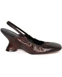 Dries Van Noten - Snake-Effect Leather Slingback Ballet Pumps - Lyst