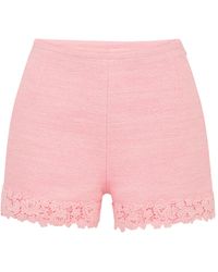 LoveShackFancy - Coralyn Lace-trimmed Tweed Shorts - Lyst