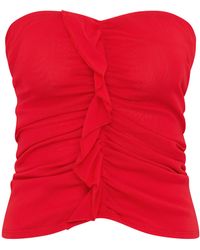Paris Georgia Basics - Minimal Ruffle Tube Top - Lyst