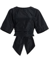 STAUD - Michelina Bow-Detailed Shell Top - Lyst