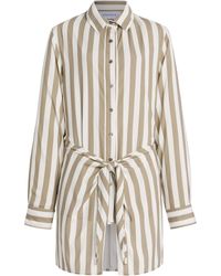 Anemos - L.A. Striped Twill Mini Shirt Dress - Lyst