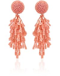 Oscar de la Renta - Fringed Tassel Clip-On Earrings - Lyst