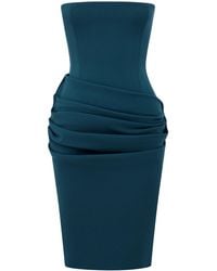 Alex Perry - Strapless Longline Draped Dress - Lyst