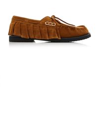 JW Anderson - Ruffled Suede Boat Shoes - Lyst
