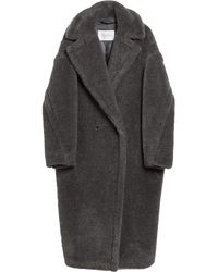 Max Mara Oversized Wool-alpca Blend Teddy Coat - Grey