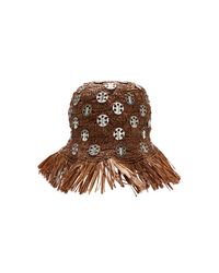 Rabanne - Chainmail-embellished Raffia Hat - Lyst