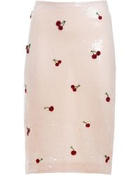DES_PHEMMES - Cherry-Sequined Midi Skirt - Lyst