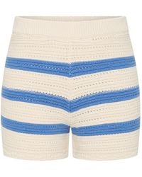 ROAME. - Manon Striped Cotton Knit Short - Lyst