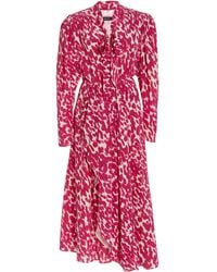 Isabel Marant Bisma Printed Silk-blend Dress - Pink