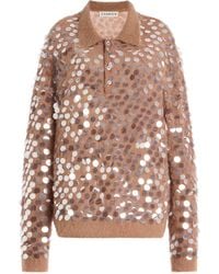 Zankov - Adora Sequined Mohair-Blend Polo Sweater - Lyst