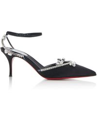 Christian Louboutin - Marykate Queen 70mm Crystal-embellished Crepe Satin Pumps - Lyst