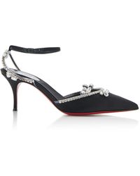Christian Louboutin - Marykate Queen Crystal-embellished Crepe Satin Pumps - Lyst